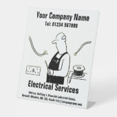 Ontwerp van de Cartoon Elektrische Diensten Reclamebord Met Voetstuk (Voorkant)