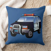 Ontwerp van de Cartoon van de politieauto van de s Kussen (Deken)