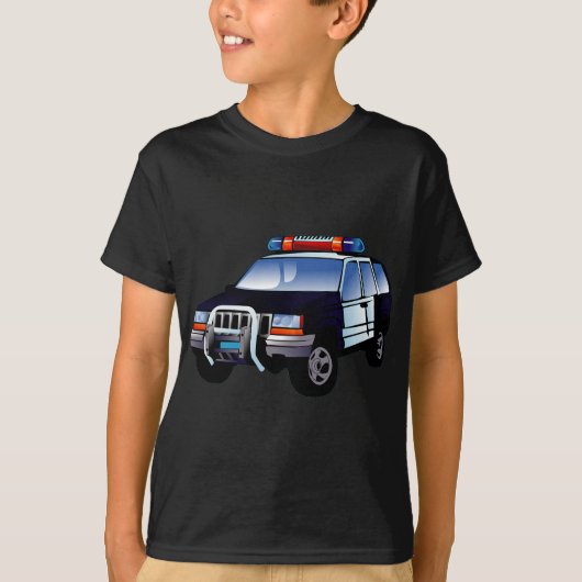 Ontwerp van de Cartoon van de politieauto van de s T-shirt (Voorkant)