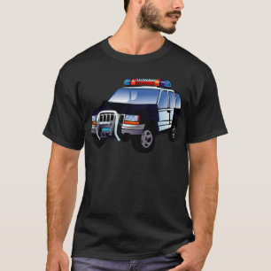 Ontwerp van de Cartoon van de politieauto van de s T-shirt