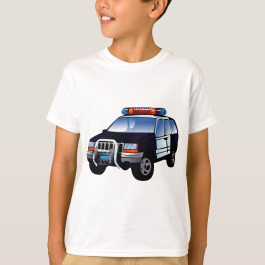 Ontwerp van de Cartoon van de politieauto van de s T-shirt (Voorkant)