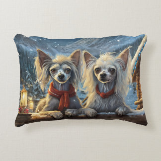 Ontwerp van de Chinese Crested Holiday van Rich AM Accent Kussen