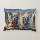 Ontwerp van de Chinese Crested Holiday van Rich AM Accent Kussen (Achterkant)