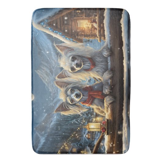 Ontwerp van de Chinese Crested Holiday van Rich AM Badmat (Voorkant Verticaal)