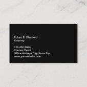 Ontwerp van de Classy Law Kantoor Attorney Visitek Visitekaartje (Achterkant)