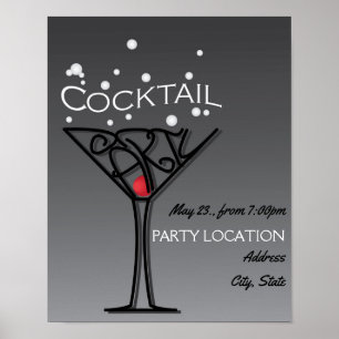 Ontwerp van de cocktailparty-uitnodiging poster