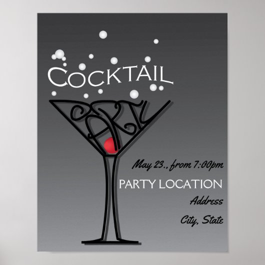 Ontwerp van de cocktailparty-uitnodiging poster (Voorkant)