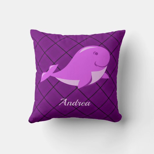 Ontwerp van de Cute Whale Kussen (Achterkant)