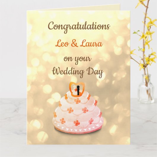 Ontwerp van de dag van de bruiloft kaart (Gele Bloem)