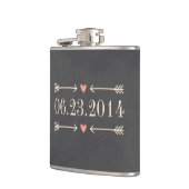 ontwerp van de dag van de bruiloft van het krijtb heupfles (Links)