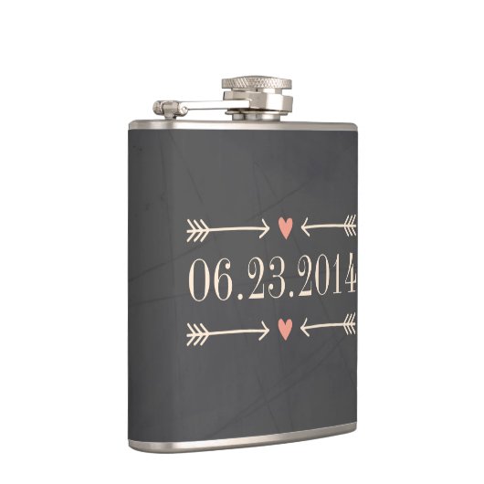 ontwerp van de dag van de bruiloft van het krijtb heupfles (Rechts)