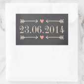 ontwerp van de dag van de bruiloft van het krijtb rechthoekige sticker (Tas)