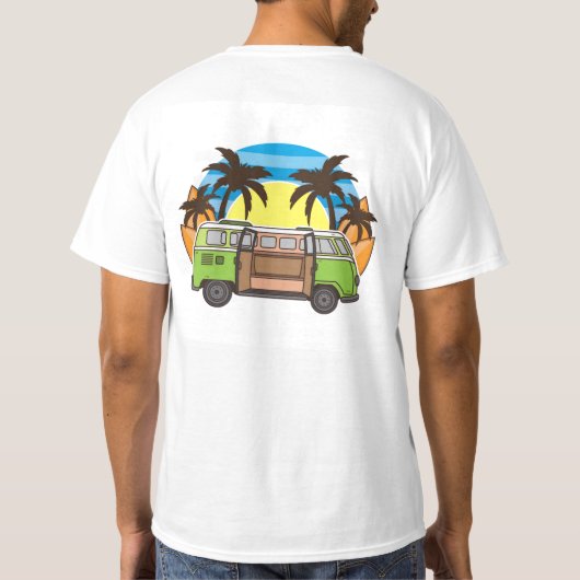 Ontwerp van de dwarsbalk en de palmboom t-shirt (Achterkant)