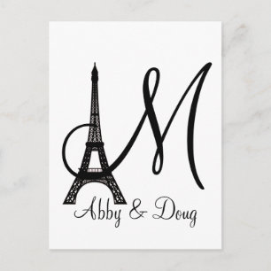 Ontwerp van de Eiffeltower voor DIY Monogram Briefkaart