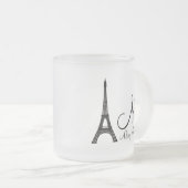 Ontwerp van de Eiffeltower voor DIY Monogram Matglas Koffiemok (Voorkant rechts)