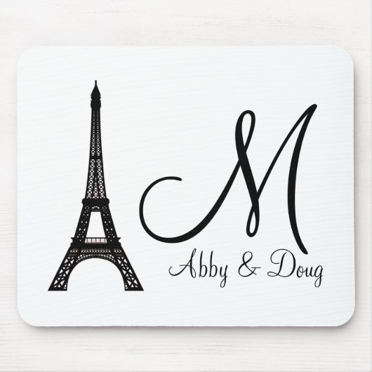 Ontwerp van de Eiffeltower voor DIY Monogram Muismat (Voorkant)
