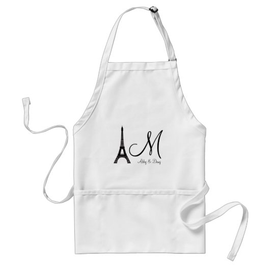 Ontwerp van de Eiffeltower voor DIY Monogram Standaard Schort (Voorkant)