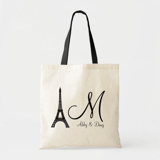 Ontwerp van de Eiffeltower voor DIY Monogram Tote Bag (Voorkant)