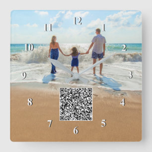 Ontwerp van de Familie van de Foto en van de Info Vierkante Klok