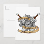 Ontwerp van de Fighter Dice Aankondigingskaart (Voorkant / Achterkant)
