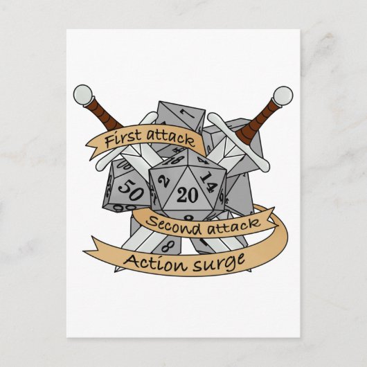 Ontwerp van de Fighter Dice Aankondigingskaart (Voorkant)