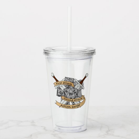 Ontwerp van de Fighter Dice Acryl Drinkbeker (Voorkant)