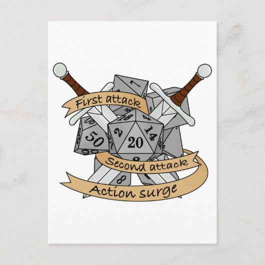 Ontwerp van de Fighter Dice Briefkaart (Voorkant)