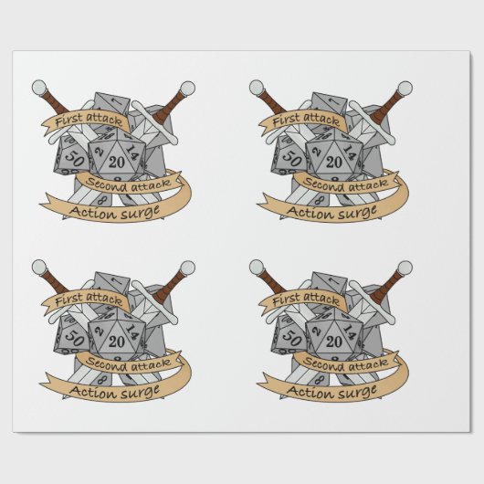 Ontwerp van de Fighter Dice Cadeaupapier (Vlak)