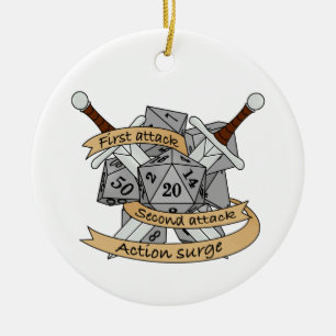 Ontwerp van de Fighter Dice Keramisch Ornament