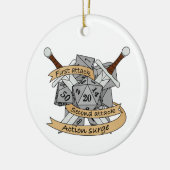 Ontwerp van de Fighter Dice Keramisch Ornament (Links)