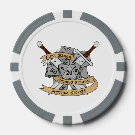 Ontwerp van de Fighter Dice Poker Chips (Voorkant)