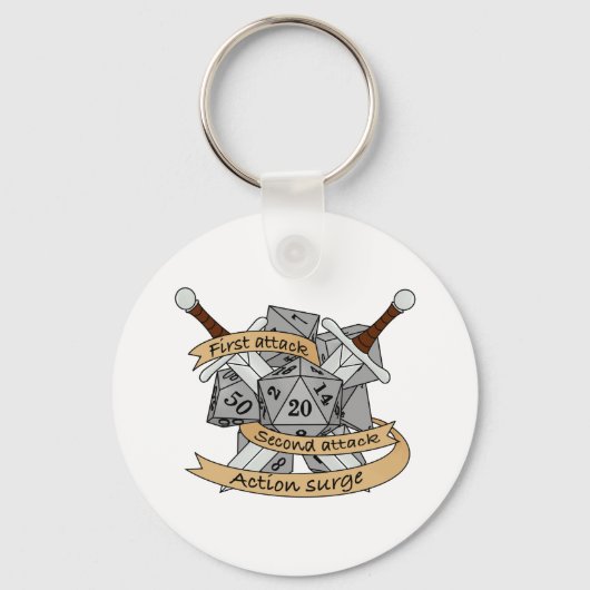 Ontwerp van de Fighter Dice Sleutelhanger (Voorkant)