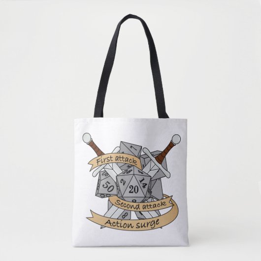 Ontwerp van de Fighter Dice Tote Bag (Voorkant)
