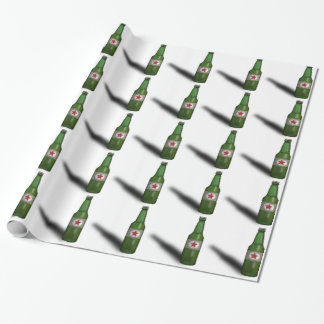 Ontwerp van de fles met kool bier cadeaupapier