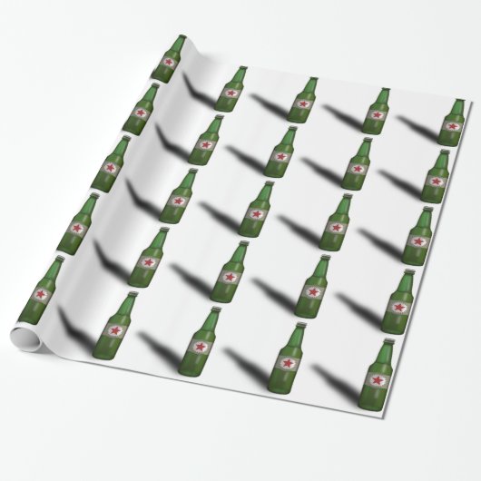 Ontwerp van de fles met kool bier cadeaupapier (Uitgerold)