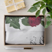 Ontwerp van de Franse handschrift- en rode rozenre Tissuepapier (Geschenk)