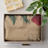 Ontwerp van de Franse handschrift- en rode rozenre Tissuepapier (Geschenk)