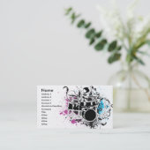 ontwerp van de funky drummer-vector visitekaartje (Staand voorkant)