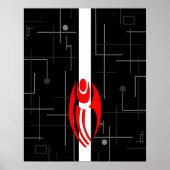 Ontwerp van de geabstraheerde vloer van de AI Cybo Poster (Voorkant)