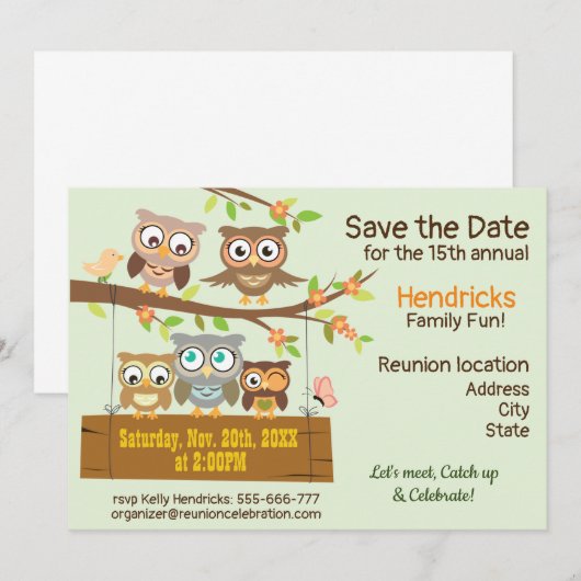 Ontwerp van de gezinshereniging van de klinknagel, kaart (Voorkant / Achterkant)