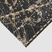 Ontwerp van de Gold- en zwarte Galaxy Star-kaartre Tissuepapier (Detail)