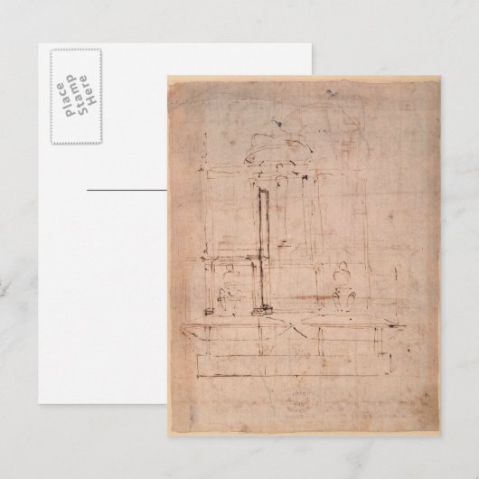 Ontwerp van de graftombe van paus Julius II Briefkaart (Voorkant / Achterkant)