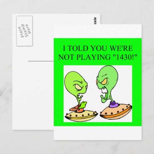 ontwerp van de grappige brugspeler briefkaart (Voorkant / Achterkant)