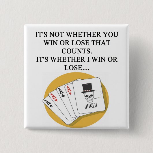 ontwerp van de grappige pokerbrugspeler vierkante button 5,1 cm (Voorkant)