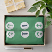 Ontwerp van de groene en Navy Nautical Series 13 Tissuepapier (Geschenk)