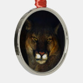 Ontwerp van de grote kat Cougar Mountain Lion Metalen Ornament (Rechts)