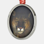 Ontwerp van de grote kat Cougar Mountain Lion Metalen Ornament (Links)