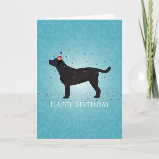 Ontwerp van de Happy Birthday-kaart voor zwart lab Kaart (Voorkant)