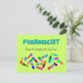 Ontwerp van de "Happy Pills"-apotheek Briefkaart (Staand voorkant)