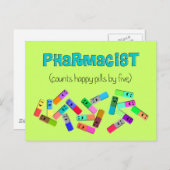 Ontwerp van de "Happy Pills"-apotheek Briefkaart (Voorkant / Achterkant)